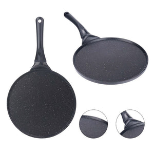 Trade Shop - Padella Antiaderente Piastra Liscia Tonda Per Crepes Nera Accessori Per Cucinare 624388 -