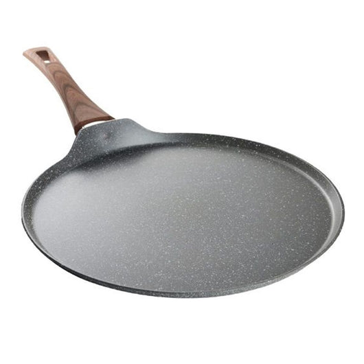 Trade Shop - Padella Piastra Crepiera Antiaderente ø32cm Uovo Fritto Per Induzione Manico Legno 043204m -