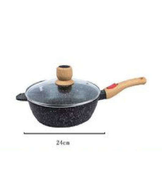 Padella Tonda T-9476 Cucina 24cm 2.75lt Con Manico Coperchio Per Piano Cottura         