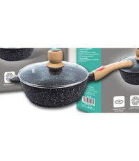 Padella Tonda T-9476 Cucina 24cm 2.75lt Con Manico Coperchio Per Piano Cottura         