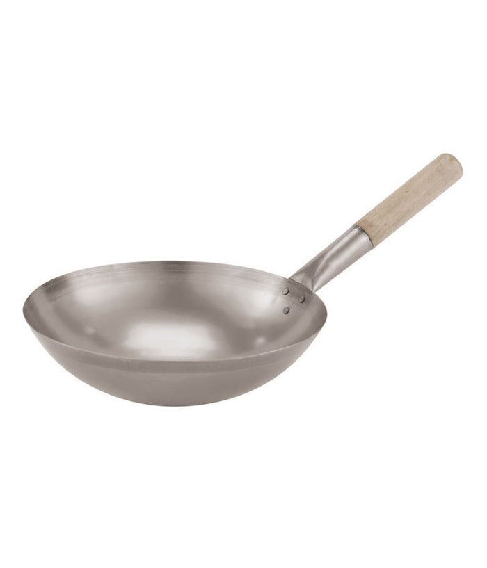 Padella Wok In Ferro Cucina Orientale Professionale Cinese Giapponese 30cm         