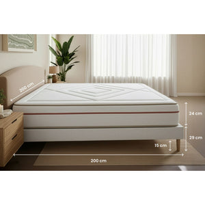 Pacchetto letto completo - Materasso 200x200cm + Box spring con doghe (kit) + 2 cuscini + Piumino - Le Paisible