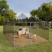 IDMarket - Pajarera de 12m² con techo de malla de 3x4M para animales de traspatio