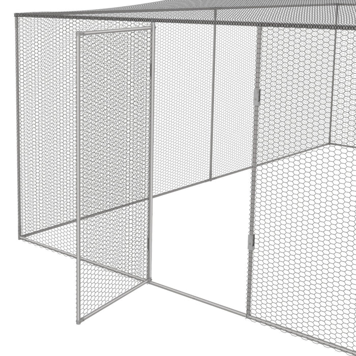 IDMarket - Pajarera de 12m² con techo de malla de 3x4M para animales de traspatio