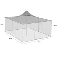 IDMarket - Pajarera de 12m² con techo de malla de 3x4M para animales de traspatio