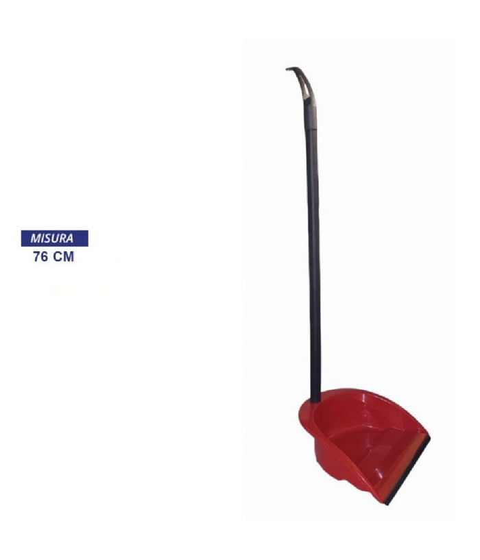 Pala Paletta In Plastica Alzasporco Con Manico Fisso Con Gomma Pulire Casa Rossa         