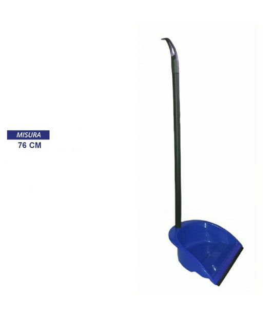 Pala Paletta In Plastica Alzasporco Con Manico Fisso Pulire Casa Con Gomma Blu         