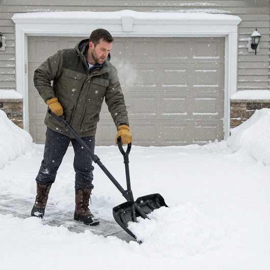 Pala da neve con manico ausiliario rimozione neve leggera con lama larga 45cm, Pala striscia di usura in alluminio-Utensili