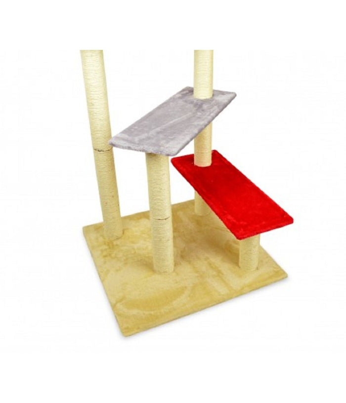 Palestra Tiragraffi Per Gatti Gatto A Scala Con Colonne In Sisal 144 Cm         