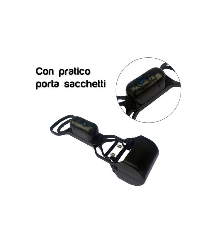Paletta Con Pinza Raccogli Feci Deiezioni Animali + Portabuste E Rotolo         