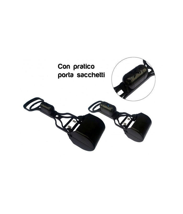 Paletta Con Pinza Raccogli Feci Deiezioni Animali + Portabuste E Rotolo         