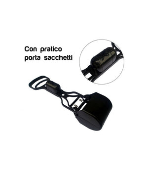Paletta Con Pinza Raccogli Feci Deiezioni Animali + Portabuste E Rotolo         