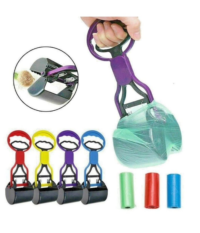 Paletta Raccogli Feci Per Cani Gatti Pinza Con Manico + 150 Sacchetti Art.6118         