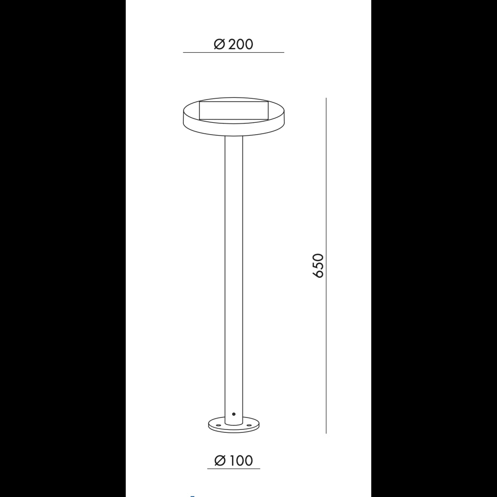 Paletto da terra Nap solare antracite a led da 2,2w a batteria IP54 h. 65cm
