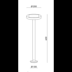 Paletto da terra Nap solare antracite a led da 2,2w a batteria IP54 h. 65cm