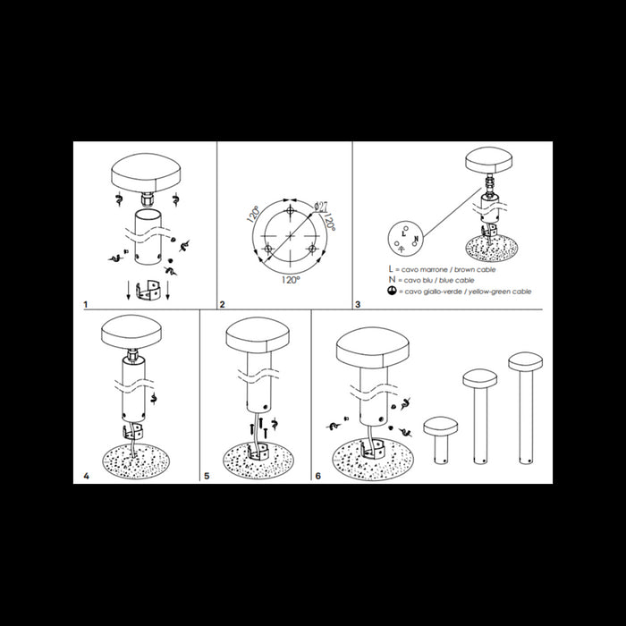 Zafferano Ciottolo - Paletto Led da esterno IP54 7W 3000K design moderno in alluminio per giardini e vialetti - 10 cm Grigio Scuro