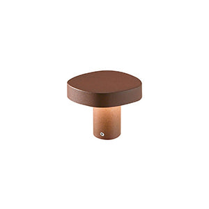 Zafferano Ciottolo - Paletto Led da esterno IP54 7W 3000K design moderno in alluminio per giardini e vialetti - 10 cm Corten