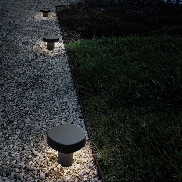 Zafferano Ciottolo - Paletto Led da esterno IP54 7W 3000K design moderno in alluminio per giardini e vialetti - 50 cm Grigio Scuro