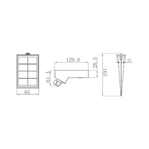 Faretto LED solare da giardino 500lm IP65 con picchetto e sensore crepuscolare - 3000K