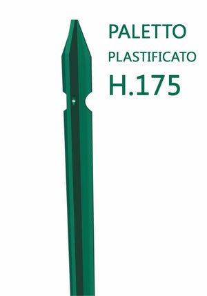 palo a t altezza 175 cm per recinzione plastificato, paletto per recinzione in ferro sezione t mm 30x30x3 verde cod:ferx.mi.113.stock.s