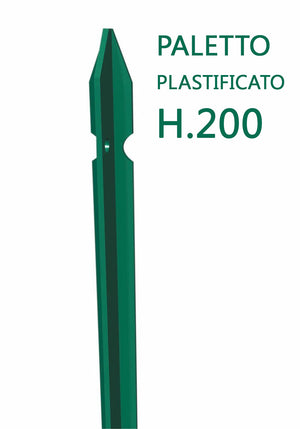 10pz palo a t altezza 200 cm per recinzione plastificato, paletto per recinzione in ferro sezione t mm 30x30x3 verde cod:ferx.mi.114.stock