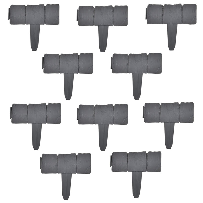 Kit di 20 recinzioni Hellín grigie effetto ciottolo 500 cm 03_0007990