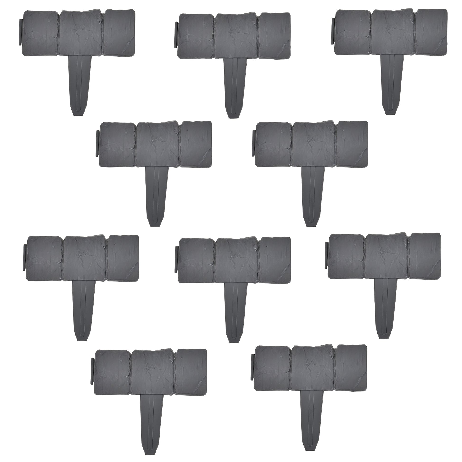 Kit di 10 recinzioni Hellín grigie effetto ciottolo 250 cm 03_0007987
