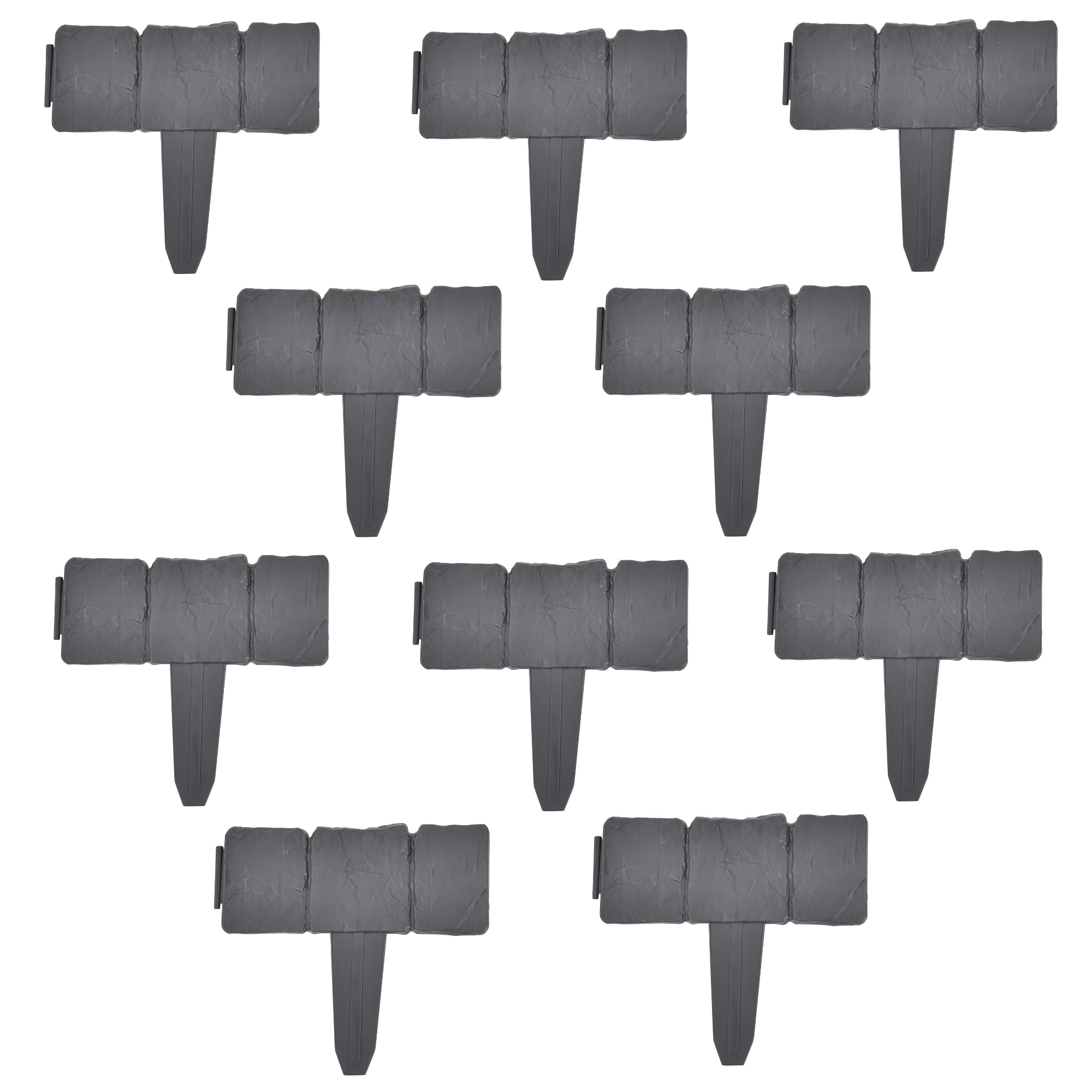 Kit di 10 recinzioni Hellín grigie effetto ciottolo 250 cm 03_0007987