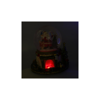 Palla di vetro led resina babbo natale con musica cm ø16,5h20