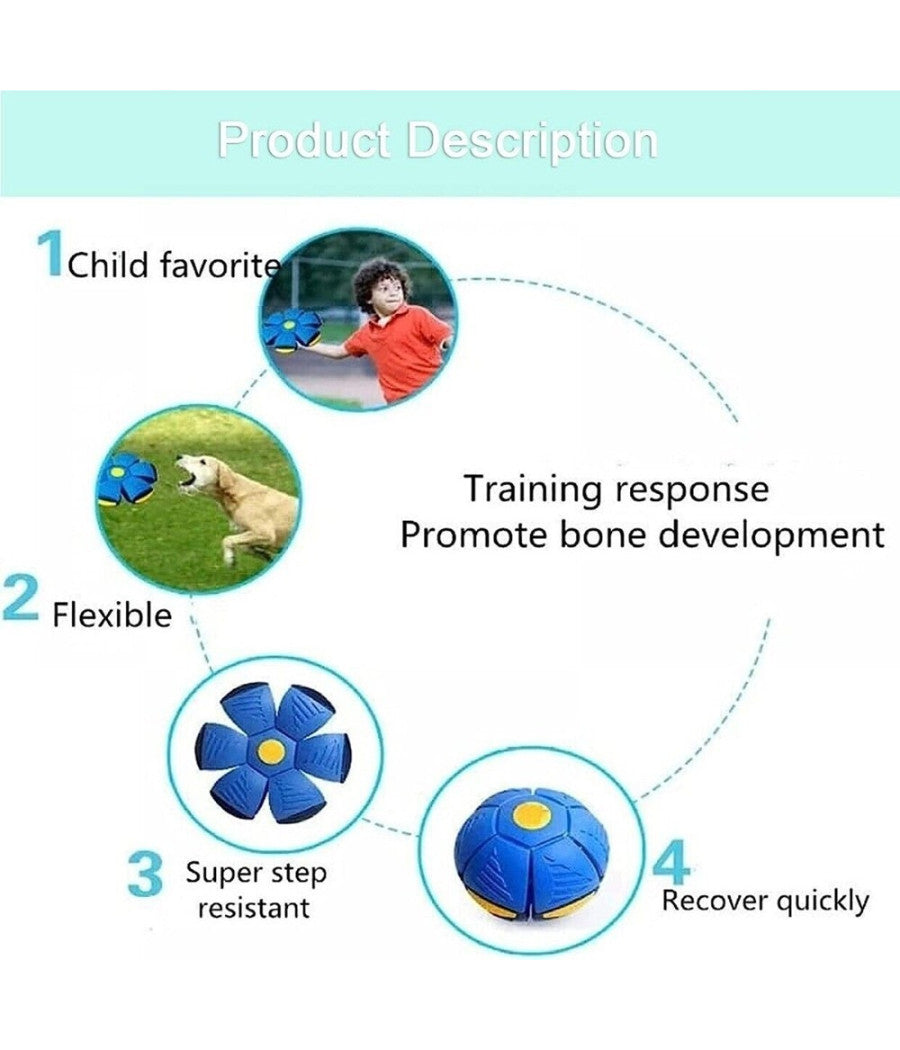 Palla Magica Volante Si Trasforma In Frisbee Con Luce Led Per Bambini Animali         