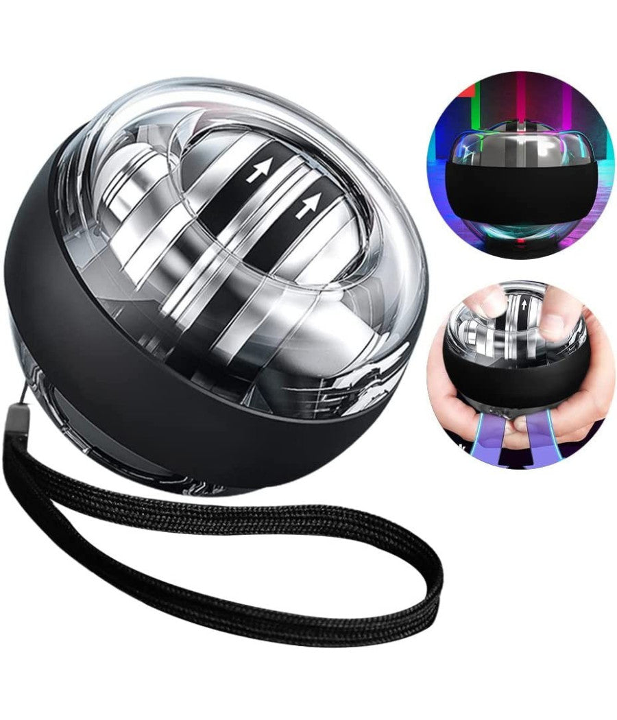 Palla Per Allenamento Resistenza Polso Con Giroscopio Led Antistress Rilassante         