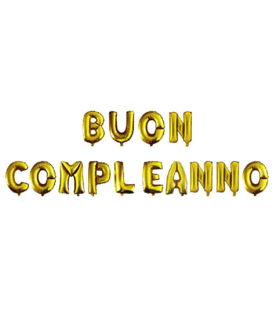 Palloncini Di Buon Compleanno Per Festa Party Decorazione Striscione Gonfiabile  Oro       