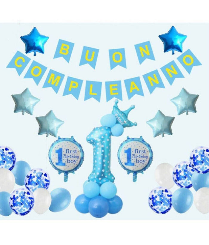 Palloncini Gonfiabili Festa Bimbo Bimba 1 Anno Compleanno Festone Buon Compleanno         
