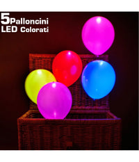 Palloncini Luminosi Led Colori Assortiti Confezione 5 Pezzi 30 Cm Eventi Party         