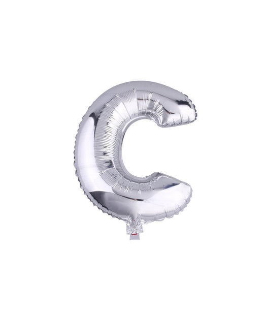 Palloncino Gonfiabile Elio Lettera C Argento 35 Cm Compleanno Festa Party Casa         