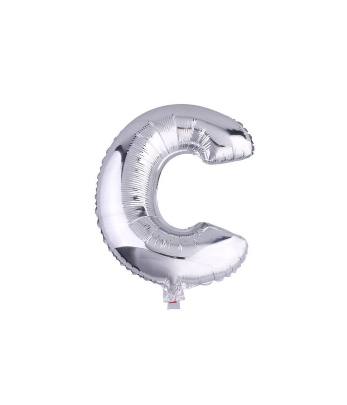 Palloncino Gonfiabile Elio Lettera C Argento 35 Cm Compleanno Festa Party Casa         