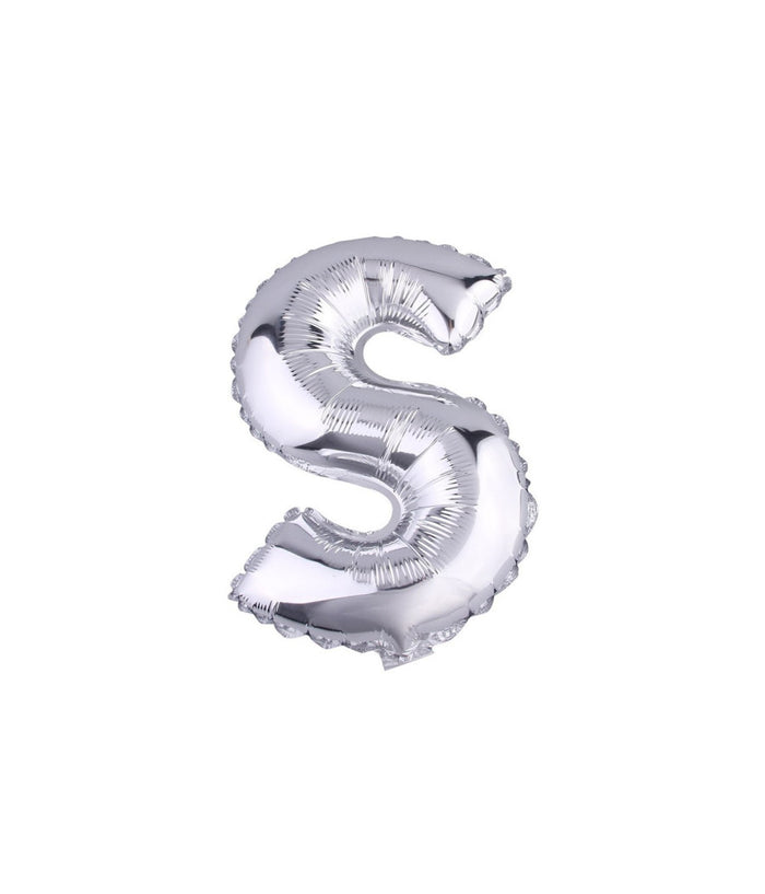 Palloncino Gonfiabile Elio Lettera S Argento 35 Cm Compleanno Festa Party Casa         