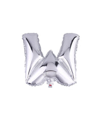 Palloncino Gonfiabile Elio Lettera W Argento 35 Cm Compleanno Festa Party Casa         