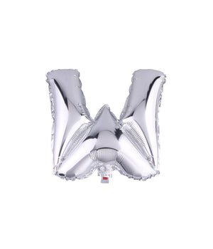 Palloncino Gonfiabile Elio Lettera W Argento 35 Cm Compleanno Festa Party Casa         