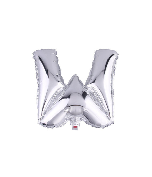 Palloncino Gonfiabile Elio Lettera W Argento 35 Cm Compleanno Festa Party Casa         
