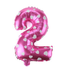 Palloncino Numero 2 Rosa Cuori Cuoricini 35cm Elio Decorazione Party Festa         