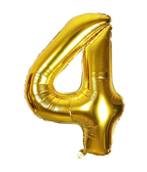 Palloncino Numero 4 Oro 35cm Elio Decorazione Compleanno Party Festa         