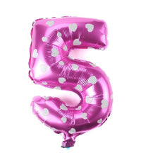Palloncino Numero 5 Rosa Cuori Cuoricini 35cm Elio Decorazione Party Festa         