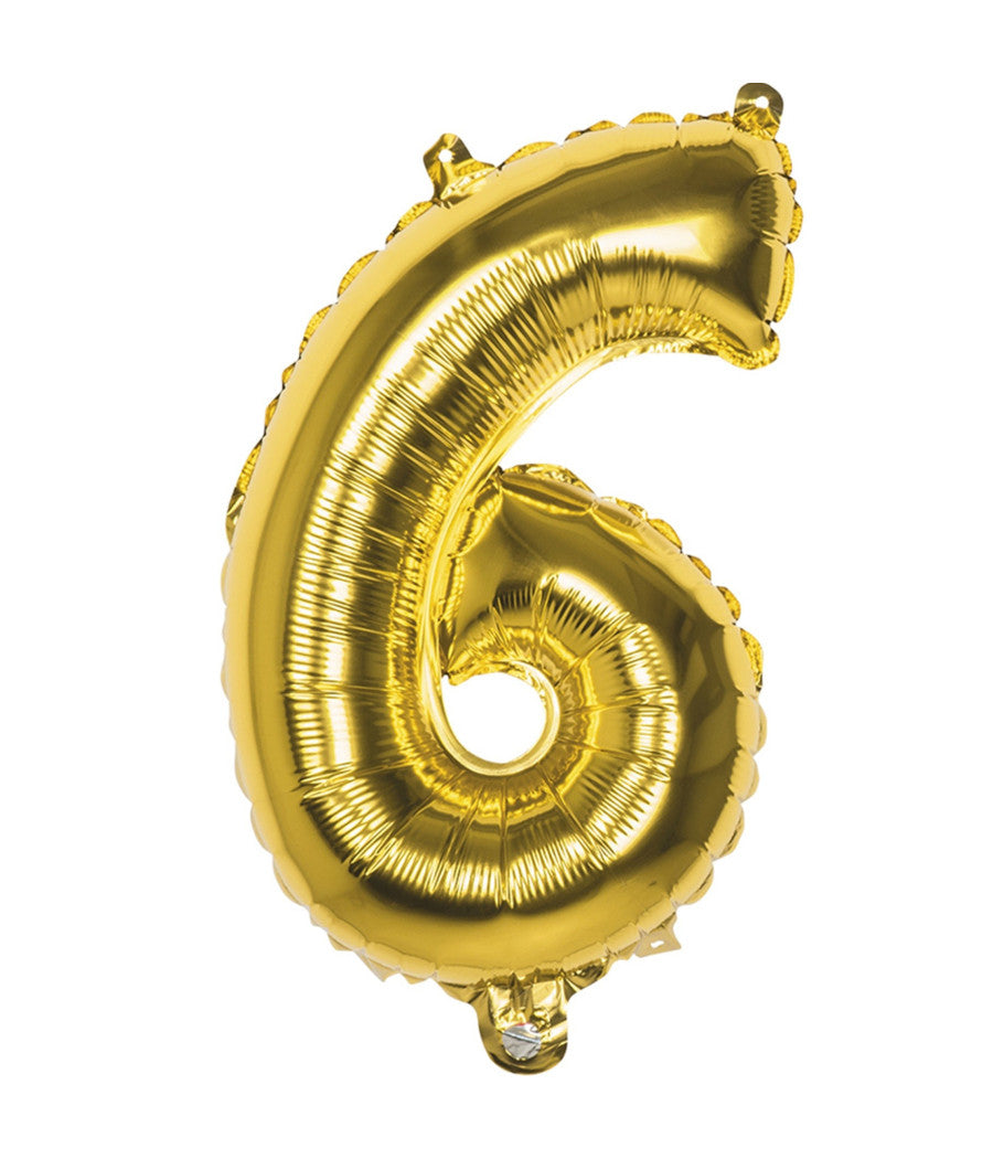 Palloncino Numero 6 Oro 35cm Elio Decorazione Compleanno Party Festa         