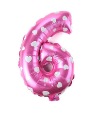 Palloncino Numero 6 Rosa Cuori Cuoricini 35cm Elio Decorazione Party Festa         