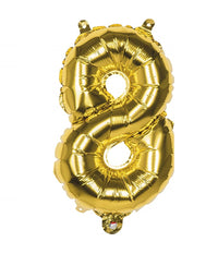 Palloncino Numero 8 Oro 35cm Elio Decorazione Compleanno Party Festa         