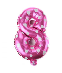 Palloncino Numero 8 Rosa Cuori Cuoricini 35cm Elio Decorazione Party Festa         