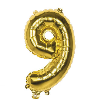 Palloncino Numero 9 Oro 35cm Elio Decorazione Compleanno Party Festa         