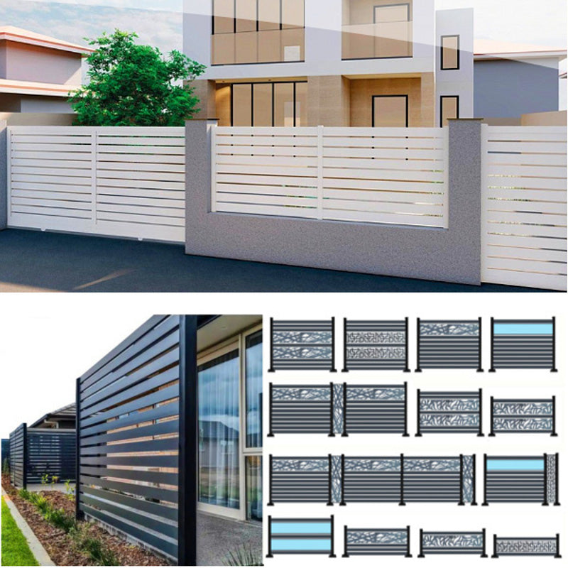 Palo Alluminio colore Antracite per recinzioni frangivento staccionate sezione 80x80mm H 185cm con piastra di ancoraggio, tappo e profili 