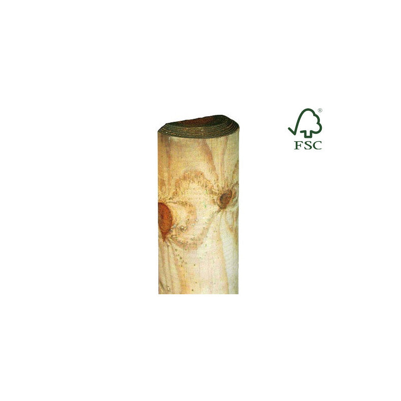 Palo mezzo tondo in legno impregnato 8x300 cm – Ideale per recinzioni decorative e sostegni da giardino – Lasa